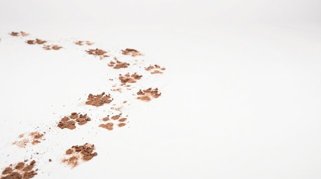 Muddy Paw Prints Trail Across Clean White Surface Demonstrating Pet Movement