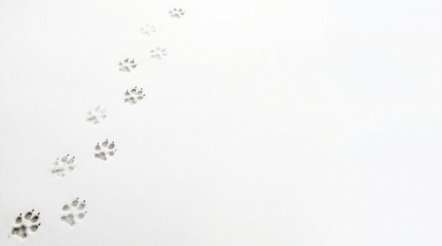 Animal Paw Prints Tracked on White Surface