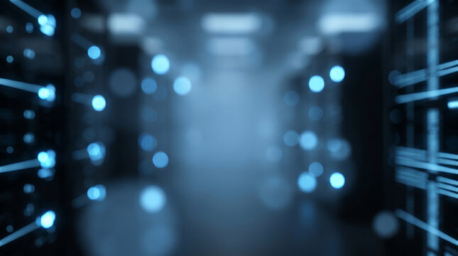 Soft Blurred Blue Data Center Background