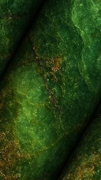 Rare Demantoid columns rotating slowly to emphasize the brilliant green body color and famous horsetail mineral inclusions inside the gemstone structure