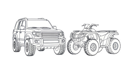 Off-Road SUV and ATV Clipart © Barokah