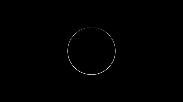 ​Minimalist white line loading circle animation on digital monitor screen . 4k animation video ....