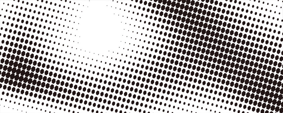 Halftone is black and white. A chaotic pattern of dots on a white background