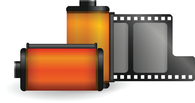 Classic thirty five millimeter camera roll object vector