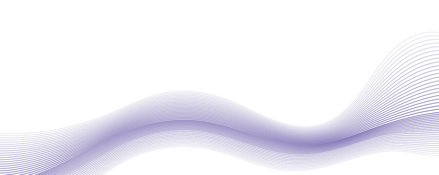 Purple linear wave background banner on white
