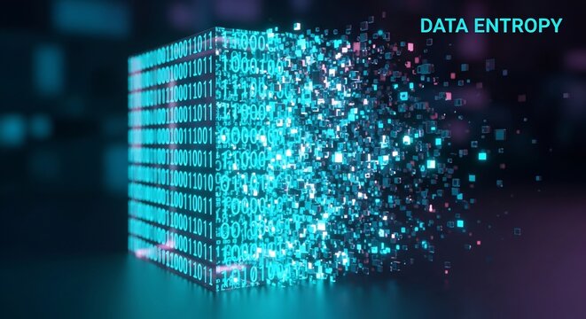 Abstract Representation of Data Entropy and Information Loss.
