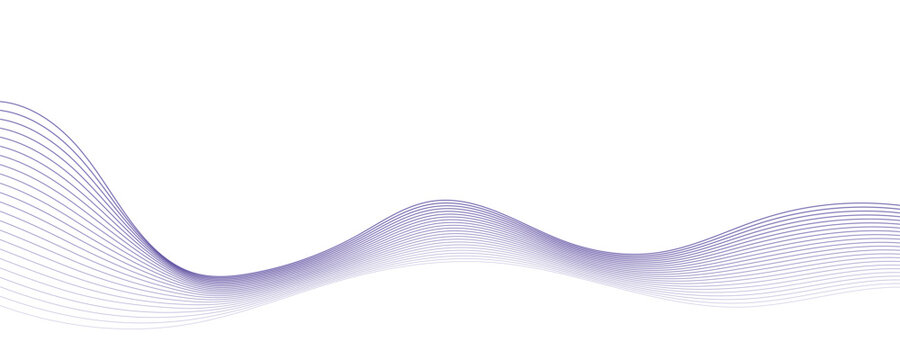 Purple linear wave background banner on white