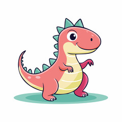 Naklejka premium Cute Cartoon Dinosaur Illustration