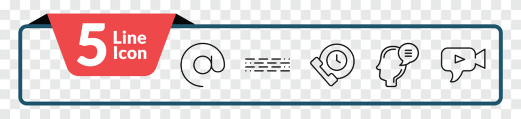 outline communication icons set - arroba, morse code, theory, video chat. editable vector for web and mobile ui © IconArt