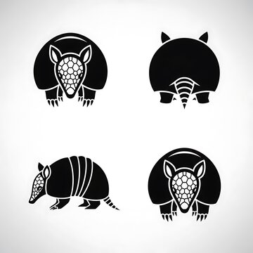 Black and white zebra and giraffe head illustrations.