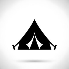 Fototapeta premium Black geometric triangle arrow symbol on white background.