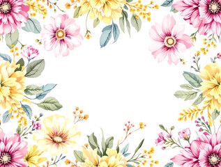 Fototapeta premium Elegant Floral Corners Framing a Clean Background for Creative Expression