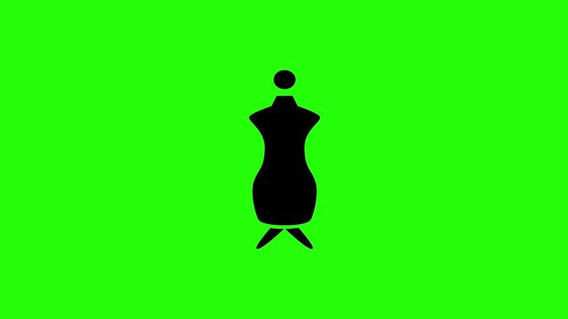 Professional 4K footage of a classic female tailor torso dressmaker mannequin dummy silhouette bouncing cleanly. Great apparel boutique web graphic.
