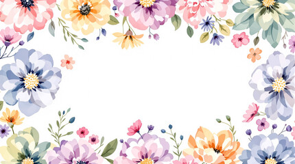 Artistic colorful Blossom Border Designed for Stylish Invitations and Memorable Greetings © Flower