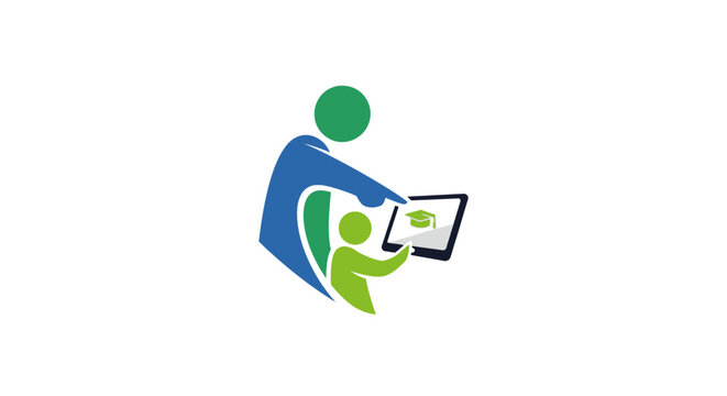 a person and child using a tablet.