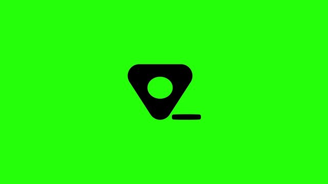 Dynamic 4K resolution asset showing a traditional triangular dressmaker fabric marking chalk silhouette bouncing. Playful popup workshop tool icon.