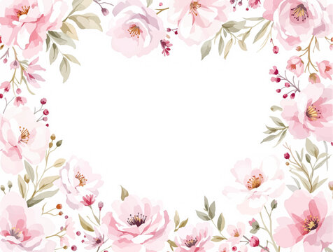 Romantic Watercolor Border Adding Elegance and Warmth to Creative Projects