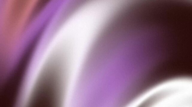 Abstract purple silk material curving and flowing smoothly in a minimalist studio setup with heavy film grain and moody cinematic lighting