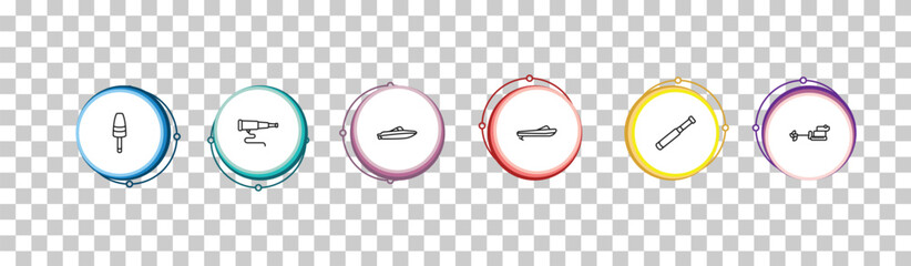 outline nautical icons set - buoys, boat telescope, speedboat, ship engine. editable vector for web and mobile ui © IconArt