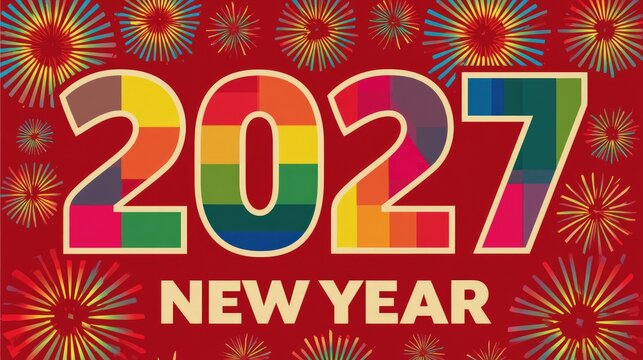 Vector Art of 2027 New Year Celebration