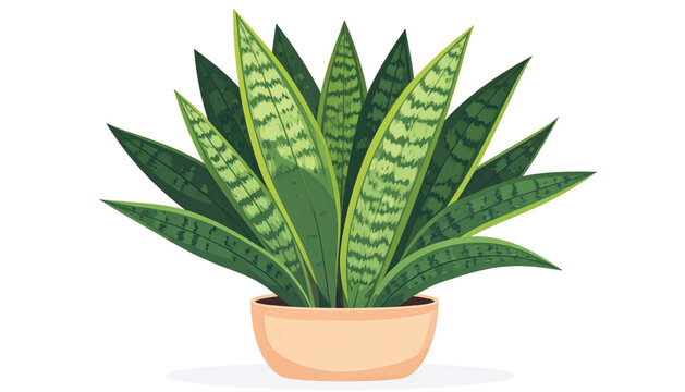 Green Snake Plant in Pot.