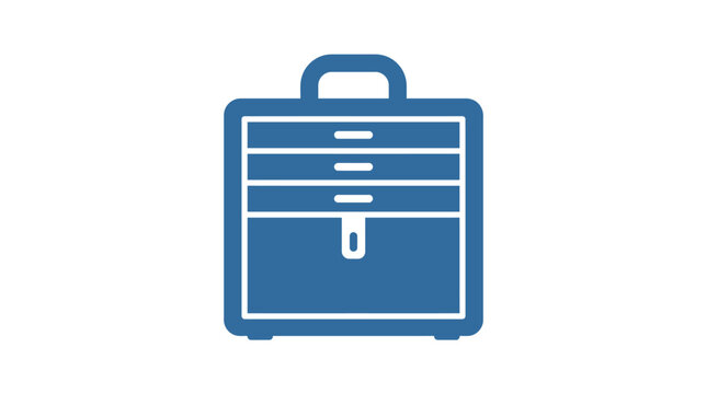 Blue Toolbox Icon Vector Illustration