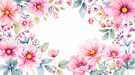 Obraz premium Floral Flower Frame Designed for Creative Projects, Quotes, Invitations, and Celebrations