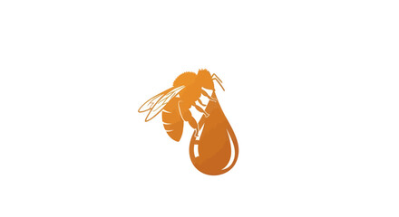 Honey Bee and Honey Drop Vector Illustration © Kosong