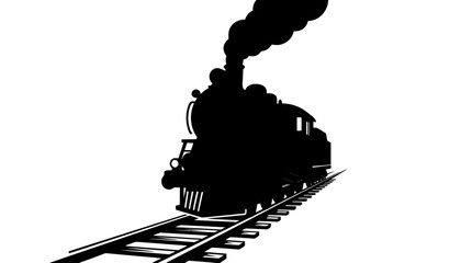 Steam Locomotive Silhouette Vector © Kosong