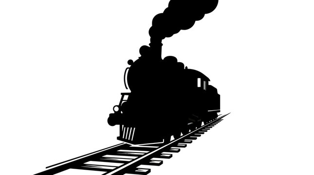 Steam Locomotive Silhouette Vector