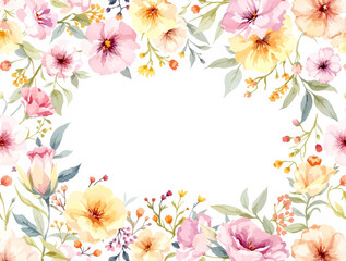 Romantic Pink Flower Frame Perfect for Personalized Announcements and Greetings © Flower