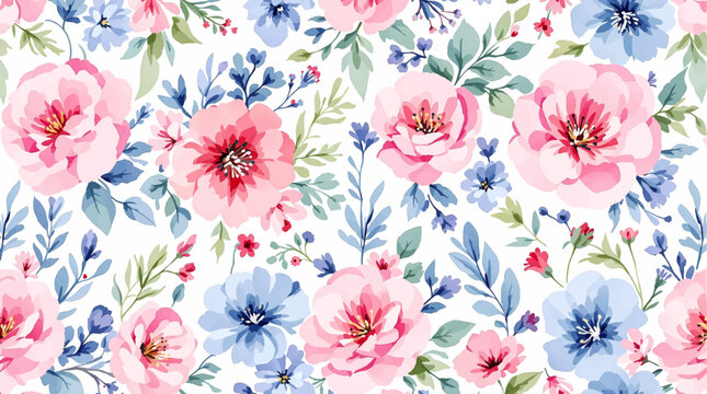 Graceful Watercolor Flowers Encircling a Spacious Center for Custom Designs