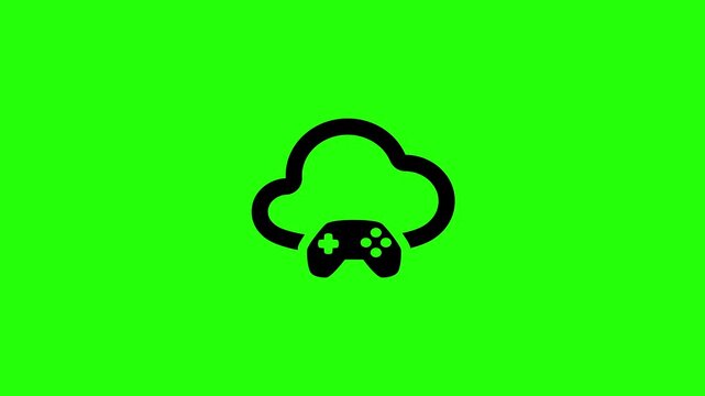 Premium 4K motion graphic of a digital network cloud with a video game controller silhouette bouncing. Ideal asset for tech online media.