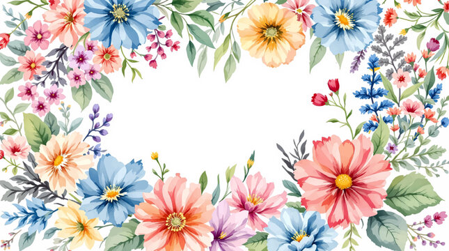 Soft Botanical Artwork Creating a Refined Border for Invitations and Cards