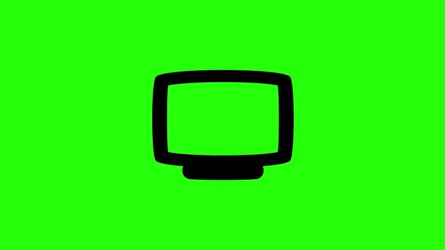 Clean 4K horizontal video showing a large widescreen smart TV television display monitor silhouette bouncing. High quality presentation media asset.