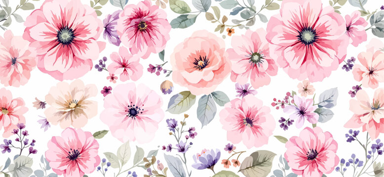 Soft Pink Blossom Artwork Encircling a Spacious Area for Custom Messages