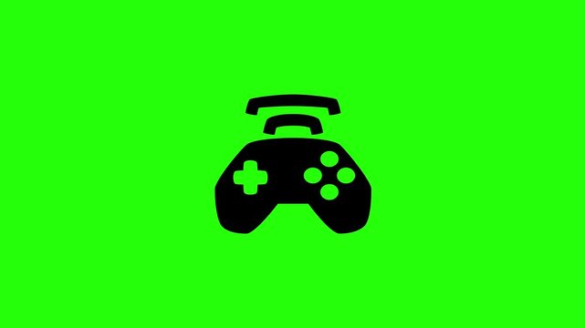 Premium 4K video showcasing a video game controller with a wireless wi-fi network internet signal silhouette bouncing. Clean online multiplayer app icon.