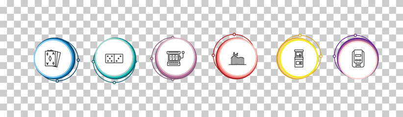 Obraz premium outline arcade icons set - ace of diamonds, , editable vector for web and mobile