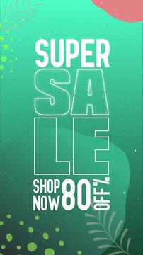 Green Concept, Super Sale 80% Off Sale for Social Media Story