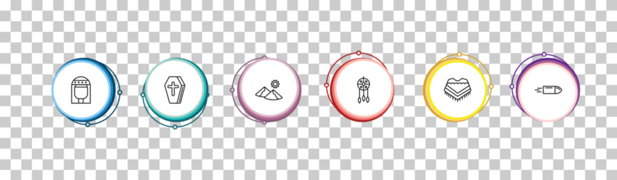 outline desert icons set - cleopatra, wooden coffin, dunes, bullet. editable vector for web and mobile ui