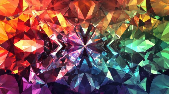 Abstract colorful fractured crystal pattern background