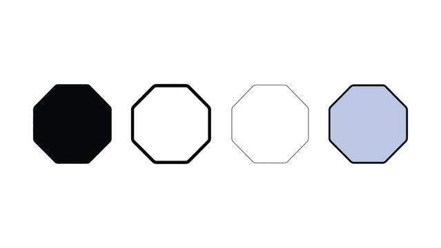 Octagon shape icons representing stop signs or geometric frames
