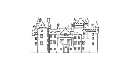 Fototapeta premium Large Castle Building Architecture Design.