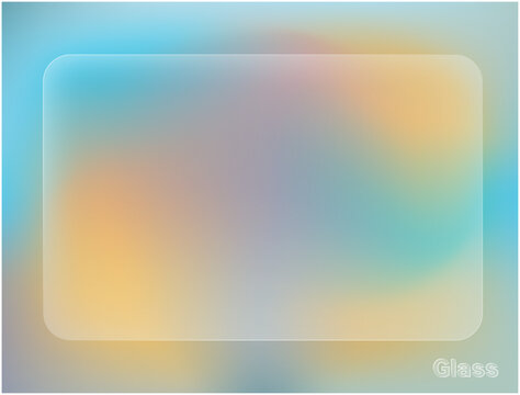 ガラス素材とカラフルなメッシュグラデーションの背景。文字やタイトルを際立たせる背景素材。
