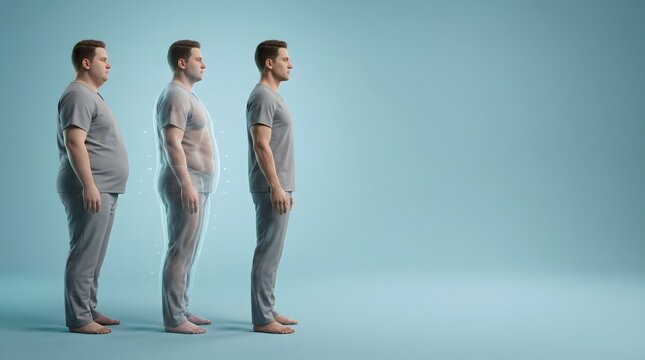 Male Weight Loss Transformation Before and After Body Fat Reduction
