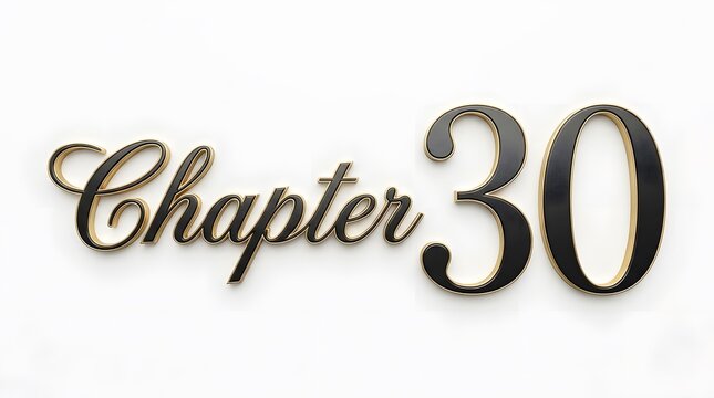 Chapter thirty text in golden calligraphy on a white background