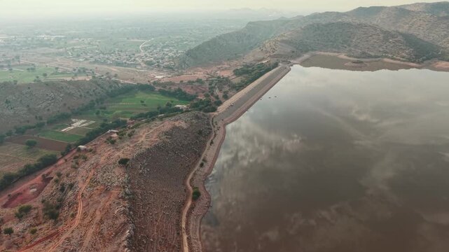 Gandialy dam view from above Kohat city, Khyber Pakhtunkhwa, Pakistan 
