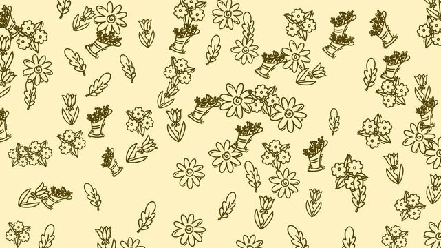 Elegant seamless floral pattern with pastel watercolor flowers on a soft yellow background, ideal for gentle, stylish, and decorative visual projects.