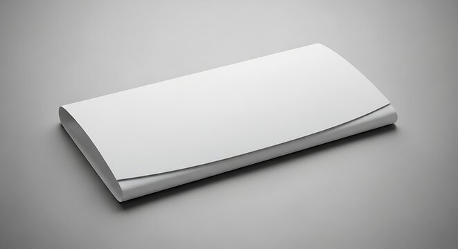 Blank white packaging sleeve for a chocolate bar, isolated on a neutral gray background.