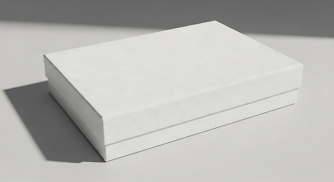 White blank rectangular box for luxury chocolate or gift, product mockup on white background
